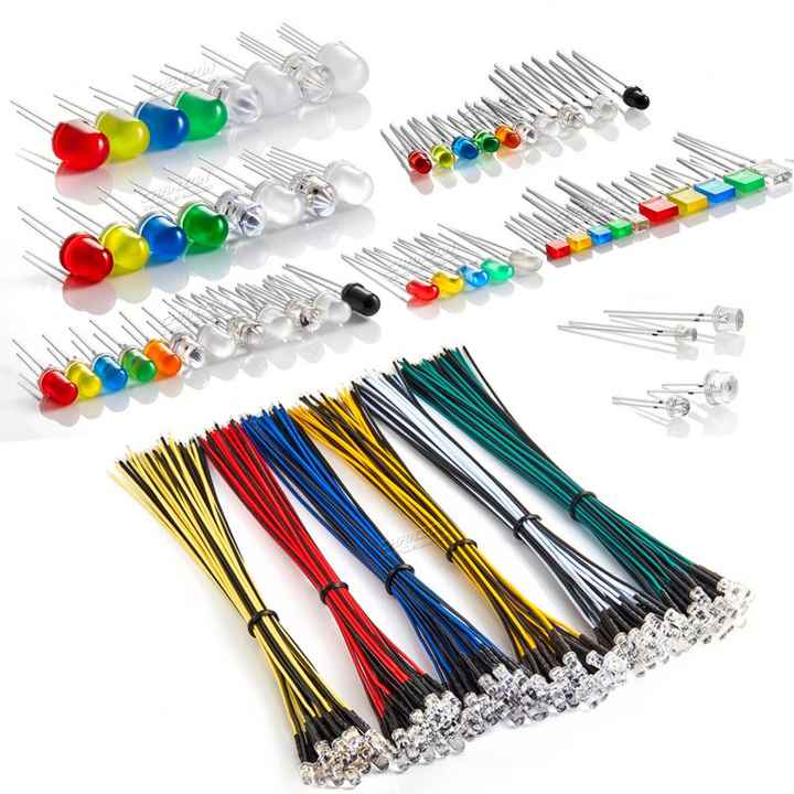 3mm 5mm 8mm 10mm Prewired LED Diode White Red Green Blue RGB Candle Pre Wired LED Round Oval Rectangle Flat Top 3V 5V 6V 9V 12V