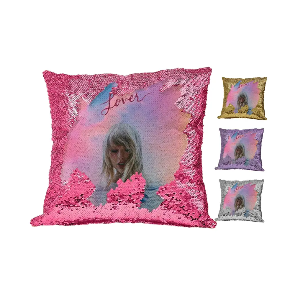 custom sky sunset taylor swift lover album pillow cover Square Sequin flippy Pillowcase