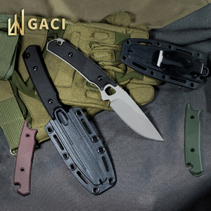 Cuchillo EDC de acero inoxidable de grado de soporte OEM personalizable para acampar, cazar, botón pulsador, cambio de hoja, cuchillo de utilidad para cortar - Product Image 4