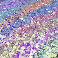 Bubuk Glitter Chunky Ramah Lingkungan Pastel Radiant Tahan Pelarut Tidak Beracun 1KG Kantong Poliester Kerajinan Tumbler Natal Riasan