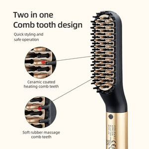 Alisador de <span class=keywords><strong>barba</strong></span> de etiqueta privada personalizado, rizador caliente, peine calentado, voluminizador, eléctrico, de cerámica, para hombres, alisador de <span class=keywords><strong>barba</strong></span>, peine eléctrico - Product Image 3