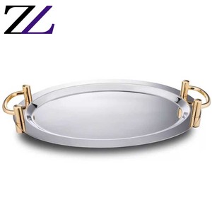 Commercio all'ingrosso piatto di frutta in acciaio inox da pranzo piatti set di stoviglie da cucina buffet plateaux miroir di verdure piatto di <span class=keywords><strong>cioccolato</strong></span> - Product Image 6