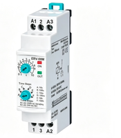 Relais temporisé multifonctionnel ERV-08, 0,1 seconde à 100 heures, AC220V et 24V AC/DC, montage sur rail DIN, relais de contrôle de minuterie réglable