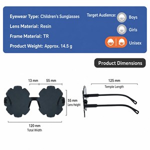 2026 Trendy Kids <b>Sunglasses</b> Cute Petal Design <b>Gradient</b> Lens Novelty Children Shades Cartoon Party For women or men - Product Image 2