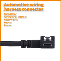 Kabel Tipe C dengan kepala jantan bengkok dan konektor yang cocok untuk Mobil, Robot, Drone, dan Traktor Pertanian dapat disesuaikan.