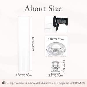 Wedding Glass Hurricane Tapered Candle <strong>Holder</strong> <strong>Candlestick</strong> Christmas Candle Stick <strong>Holder</strong> with Glass Sleeve Cylinder Candleholder - Product Image 6