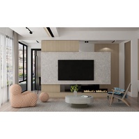 Panneau mural en marbre isolé pour intérieur certifié ISO pour fond de télévision, panneau mural WPC SPC
