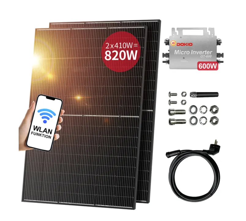 800W uso doméstico energía solar almacenamiento de energía balcón Sistema de panel solar fotovoltaico solar