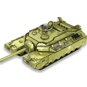潘洛斯628010二战军用T28坦克大型重型装甲坦克组件积木收集圣诞礼物