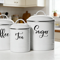 Ensemble de boîtes à pain en acier inoxydable avec couvercle, conteneurs de rangement alimentaire pour la décoration de cuisine familiale de style campagnard ou pour les fêtes