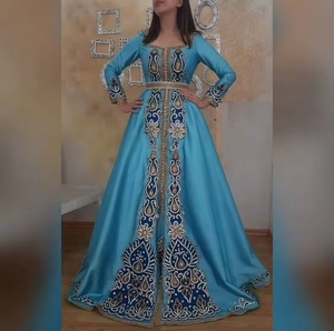 Robe caftan en verre perlé ornée à la main |   Robe de soirée de mariage longue pour femmes - Product Image 2