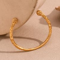 Dreamshow Black Myth Wu Kong Jin Gu Bang Design Bangle Ring Jewelry Set Bijoux en acier inoxydable plaqué or 18k