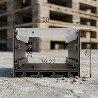 Profil d'extrusion en aluminium série 6000 LS-108 le canal de diffuseur de LED 50*35mm coupant 1m 3m éclairage ROHS d'armoire de cuisine