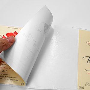 Tùy Chỉnh Nhãn Rượu Vang Chai Thủy Tinh Bao Bì Nhãn Dập Nổi <span class=keywords><strong>Red</strong></span> Foil Matte Kết Cấu Nhãn Giấy - Product Image 4