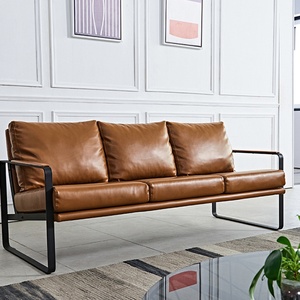 Muebles Modernos y Elegantes para Sala de Espera, Juego de Sofás de Oficina de 3 Plazas en Cuero Genuino para Directores - Product Image 5