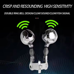 海釣り用小型金属製ダブルベルバイトアラーム、反応の速い餌検知のための必須ツール＆アクセサリー - Product Image 2