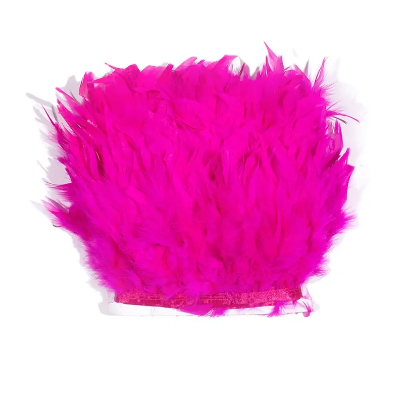 Suministro de fábrica de plumas, recorte de flecos de plumas de pavo multicolor para vestido de noche de boda, falda de costura, decoración de disfraces