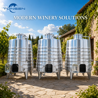 Cuve de Fermentation de Vin Rouge Tonsen 5000L 10HL 20HL à Double Zone de Refroidissement, Cuve de Stockage en Acier Inoxydable pour la Production en Vignoble