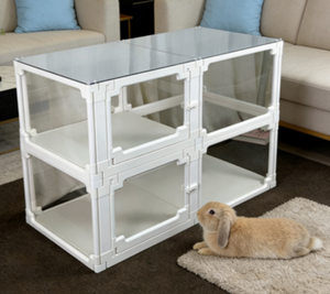 Recinto per Animali Domestici Moderno e Sicuro in PVC Trasparente 80CM, Gabbia Impermeabile a Doppio Strato per Cani e Gatti da Interno - Product Image 5