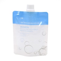 Pochette souple personnalisée avec bec verseur, anti-fuite, rechargeable, autoportante pour shampoing, gel douche, lotion, avec bouchon à vis