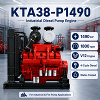 Moteur diesel industriel CUMS KTA38-P1490 EPA Tier 2 1800 tr/min 4 temps multicylindre pour pompe à eau, unité de puissance pour le pompage minier