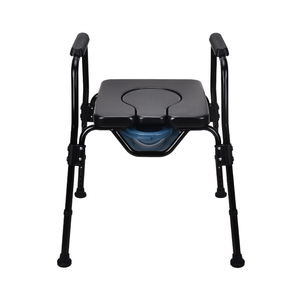 Portable Toilet <b>Chair</b> For <b>Elderly</b> And Disabled With Removable Potty Black Modern Design Home Use - Product Image 1