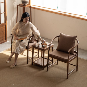 Ghế gỗ óc chó Bắc Mỹ kiểu hiện đại Trung Hoa, bền chắc, chất liệu gỗ nguyên khối, dùng làm ghế nghỉ ngơi cho phòng ngủ, căn hộ, phòng khách - Product Image 1