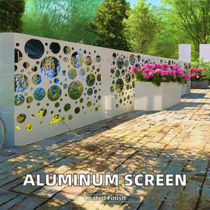 Écran de confidentialité modulaire pour patio découpé au laser, panneau de clôture en métal, ensemble d'écran de <span class=keywords><strong>jardin</strong></span> décoratif mobile avec support - Product Image 4