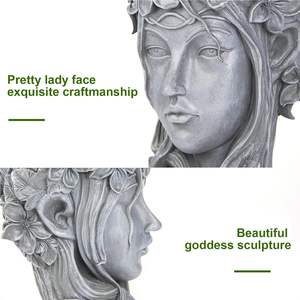 Diseño de cabeza de diosa, <span class=keywords><strong>maceta</strong></span> para plantas suculentas, <span class=keywords><strong>maceta</strong></span> para <span class=keywords><strong>cara</strong></span> de mujer <span class=keywords><strong>con</strong></span> orificio de drenaje, resina de magnesia, <span class=keywords><strong>maceta</strong></span> <span class=keywords><strong>con</strong></span> forma de personaje imitado - Product Image 5