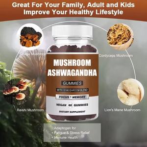 Meelefu Mushroom <strong>Gummies</strong> Organic Lion's Mane Extract Focus Brain Immunity Support Candy 60 <strong>Gummies</strong> with Ashwagandha - Product Image 2