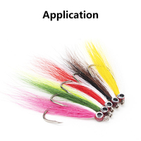 Leurre Streamer en Fibre de Queue de Cerf Artificielle Noué à la Main, Hameçon Jig en Plomb pour Pêche en Mer, Appât pour la Pêche en Haute Mer