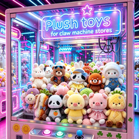 Lot en gros d'usine de poupées en peluche de dessin animé mixtes de 8 pouces, en tissu doux pour la peau, pour machine à griffes et distributeur automatique