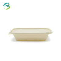 Boîte à lunch bento biodégradable en amidon de maïs de 480 ml, emballage alimentaire jetable compostable, conteneur avec couvercle, boîtes à collation à emporter