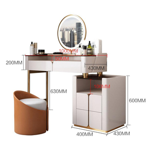 Ins Style Einfacher Schmink tisch Schlafzimmer <span class=keywords><strong>Smart</strong></span> Mirror Schmink tisch aus gehärtetem Glas mit Spiegel - Product Image 6