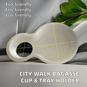 OEM Bagasse Tek Kullanımlık Paket Servis Seyahat Bardak Tutucu ve Yiyecek Tepsisi - Product Image 5