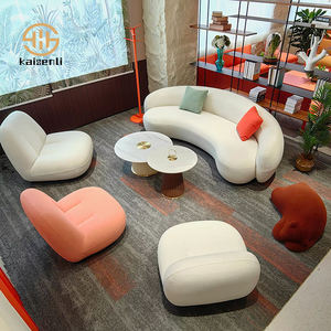 Ensemble de canapés KSL de style nordique moderne à vendre, meubles de salon pour auberge, canapé incurvé en <span class=keywords><strong>tissu</strong></span> éponge haute densité pour hôtel, villa - Product Image 4
