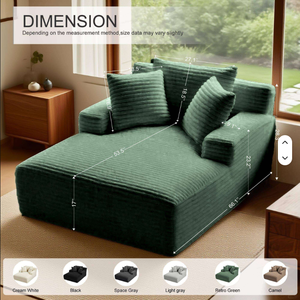 Modern Ribbed Compression <b>Sofa</b> L Shape Sectional Couch Fabric Upholstered Modular Lounge <b>Set</b> for Living Room - Product Image 6