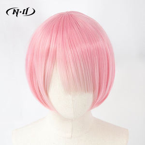 Pelucas de <span class=keywords><strong>cosplay</strong></span> ND <span class=keywords><strong>Ram</strong></span> color marrón claro, ajustables, transparentes, sin resistencia al calor, fibra de alta temperatura, malla de rosas, tamaño promedio - Product Image 5