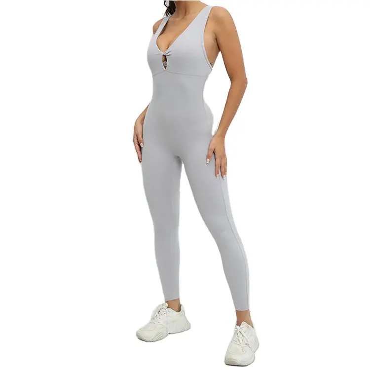 Mode Een Stuk Mouwloze Sportkleding Jumpsuit Vrouwen Sexy Rugloze Stretch Training Outfits