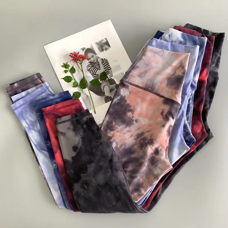 Vrouwen Hoge Taille Rekbare Compressie Lichtgewicht Tie Dye Yoga Legging