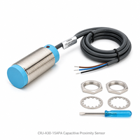 Capteur de Proximité Capacitif CRJ-A30-15APA M30 DC 3 Fils 15mm PNP NO Non Encastré CR30-15DP pour Eau, Plastique, Bois, Poudre, Pierre, Métal