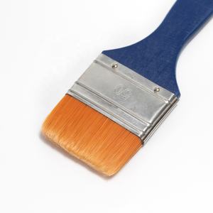 Mini pinceau plat industriel pour peinture, personnalisable OEM, manche en bois, fibres synthétiques pour papier de découpage - Product Image 4