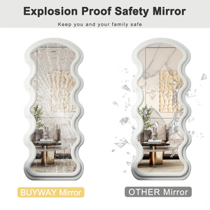 <span class=keywords><strong>Miroir</strong></span> de chambre à coucher, <span class=keywords><strong>miroir</strong></span> de corps entier, géant, énorme, nordique, arqué, haut, <span class=keywords><strong>mural</strong></span>, long, irrégulier, en forme de vague, ondulé - Product Image 5