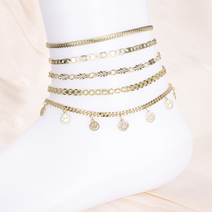 Ocean Dreams Gold Double Chain Anklet - Gold | Ebru Jewelry | Wolf & Badger