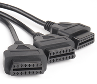 50cm Standard OBD2 Cable Full 16 Cores Wire OBDII Extension Cable 16Pin 1 Male to 3 Female Diagnostic Connector
