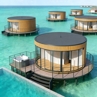 Villa Modulaire de Luxe en Acier Préfabriqué, Maison Ronde Tropicale, Capsules de Couchage pour Hôtels en Bord de Mer