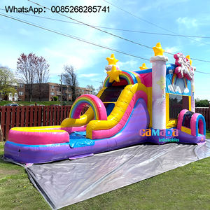 Château sautant gonflable de qualité commerciale Maison rebondissante avec toboggan sec et humide Château sautant gonflable Castillo - Product Image 1