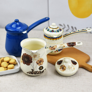 Thổ Nhĩ Kỳ Men Cà Phê Nồi Ấm Hơn 3-Mảnh Thiết Lập (270Ml/420Ml/700Ml) Kim Loại Xây Dựng Hiện Đại Thiết Kế Sang Trọng Đầy Màu Sắc Màu Đỏ - Product Image 3