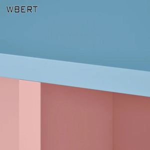 WBERT Table nordique Wabi-Sabi bureau vintage bleu cobalt Table de conférence rectangulaire design - Product Image 5