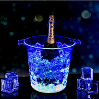 Seau à glace lumineux pour vin, seau à champagne commercial en PS, cadre à bière LED pour fête